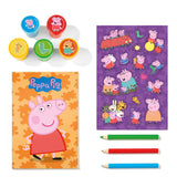 Totum peppa pig ensemble d'artisanat créatif avec tampons, crayons et autocollants-jouets éducatifs artisanat créatif junior artisanat d'estampage