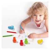 Totum peppa pig ensemble d'artisanat créatif avec tampons, crayons et autocollants-jouets éducatifs artisanat créatif junior artisanat d'estampage