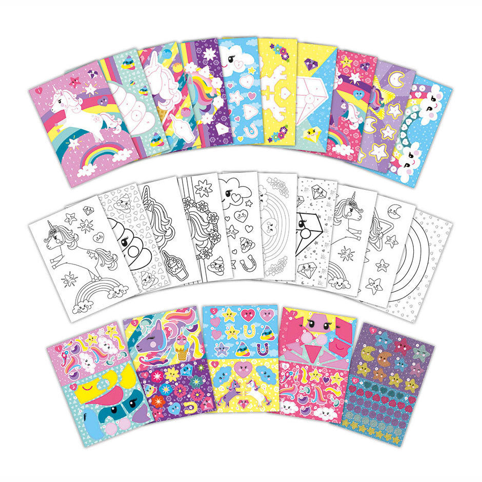 Livre d'activités puzzle autocollant licorne Totum a5 - autocollant de livre de vacances par numéro incl. coloriages - jouets pour filles à partir de 3 ans