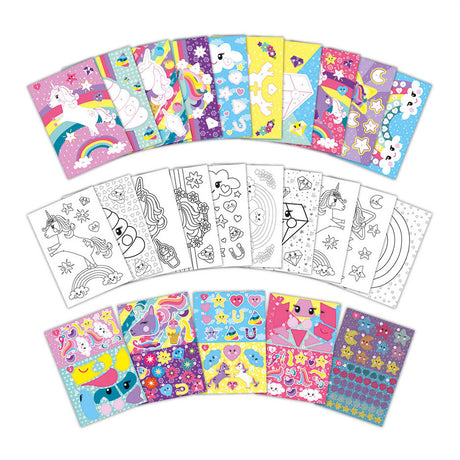 Livre d'activités puzzle autocollant licorne Totum a5 - autocollant de livre de vacances par numéro incl. coloriages - jouets pour filles à partir de 3 ans