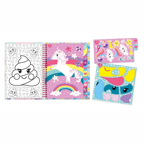Livre d'activités puzzle autocollant licorne Totum a5 - autocollant de livre de vacances par numéro incl. coloriages - jouets pour filles à partir de 3 ans