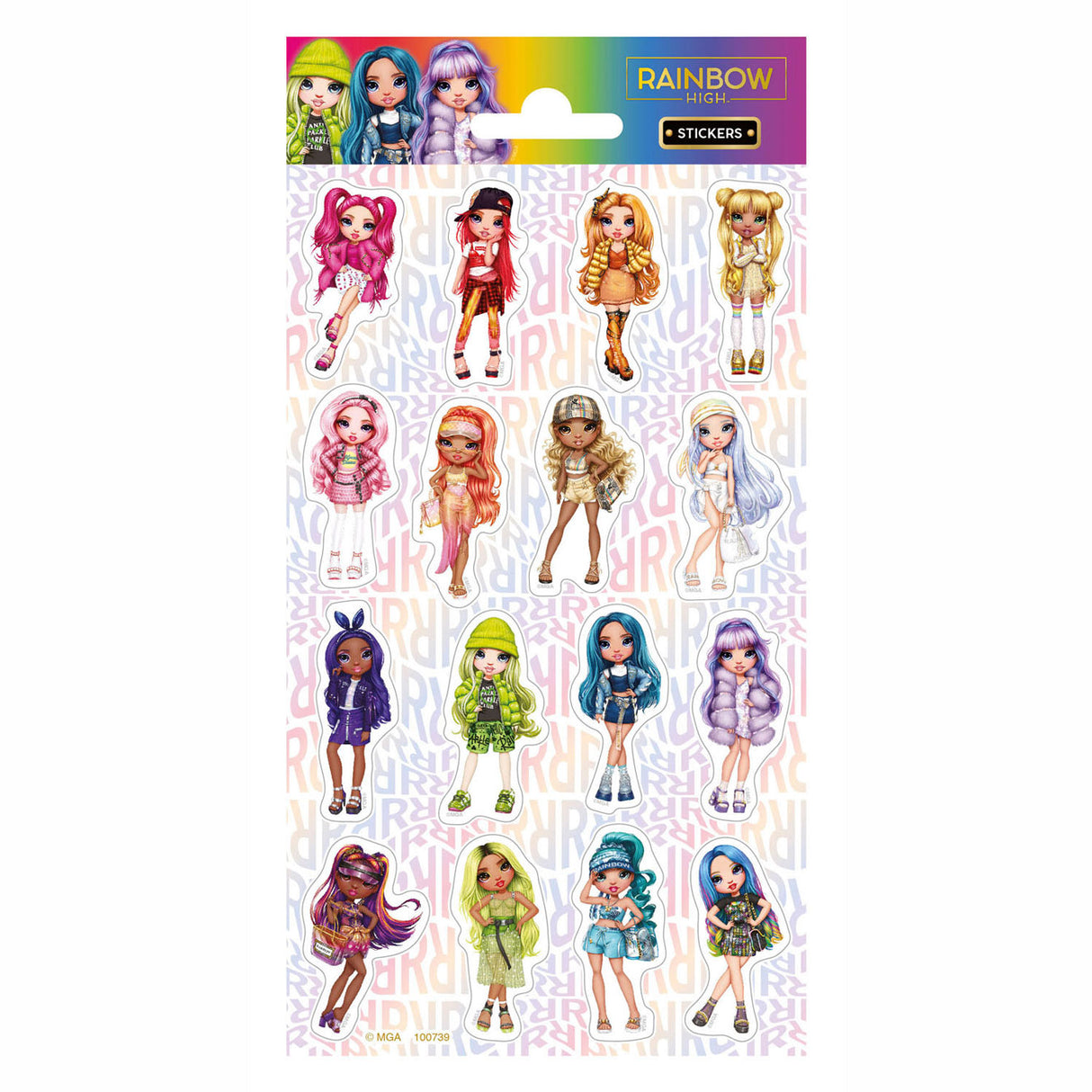 Feuille d’autocollants Totum scintillant arc-en-ciel haut