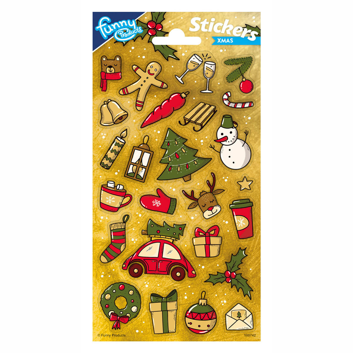 Feuille d'autocollants Totum scintillante de Noël