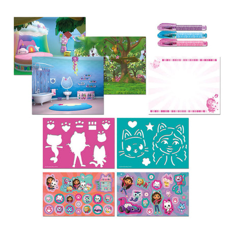 Totum Gabby's Dollhouse Designer Holiday Book - Livre d'activités dessin autocollants d'écriture, 25 pièces - Gabby's Dollhouse Creative Toys Filles à partir de 3 ans Astuce cadeau