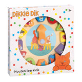Bambolino Toys Dikkie Dik Horloge d'apprentissage en bois, 12 pcs.