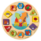 Bambolino Toys Dikkie Dik Horloge d'apprentissage en bois, 12 pcs.