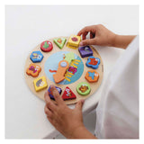 Bambolino Toys Dikkie Dik Horloge d'apprentissage en bois, 12 pcs.