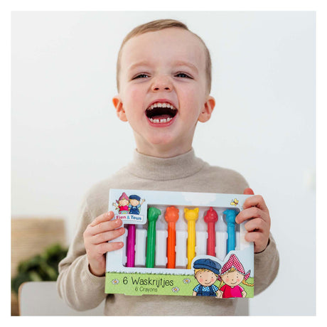 Crayons de cire Bambolino fien teun - jouets créatifs - dessin pour tout-petits, enfants d'âge préscolaire - animaux de la ferme - jouets - à partir de 3 ans