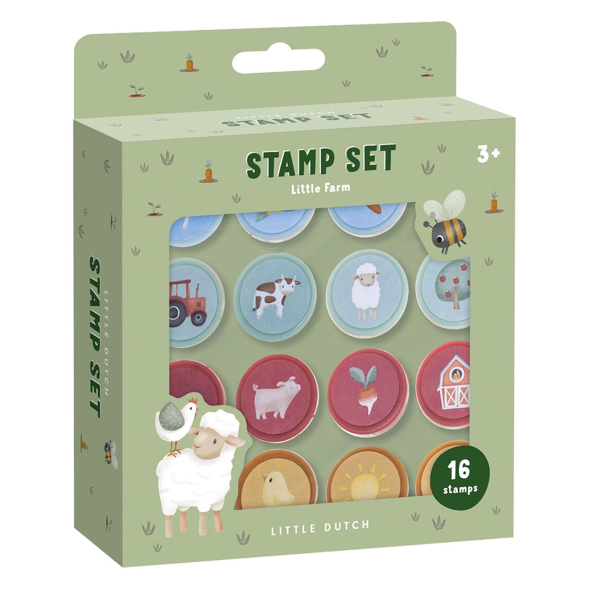 Little Dutch Little Farm Totum Stamp Set 12 pièces avec encre | 3 pièces