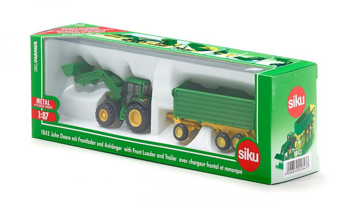 Siku 1843 John Deere avec remorque 1:87