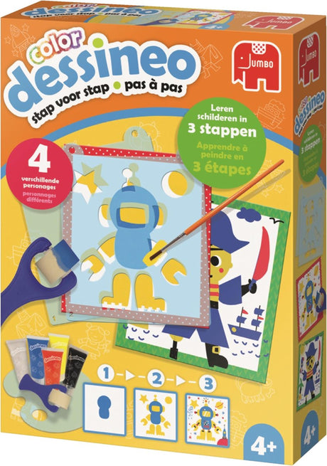 Peinture dessineo géante avec modèles de personnages