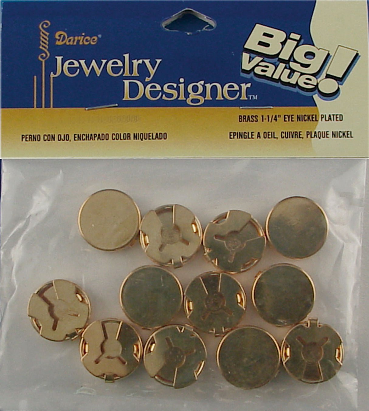 Darice • boutons 17 mm dorés 12 pcs.