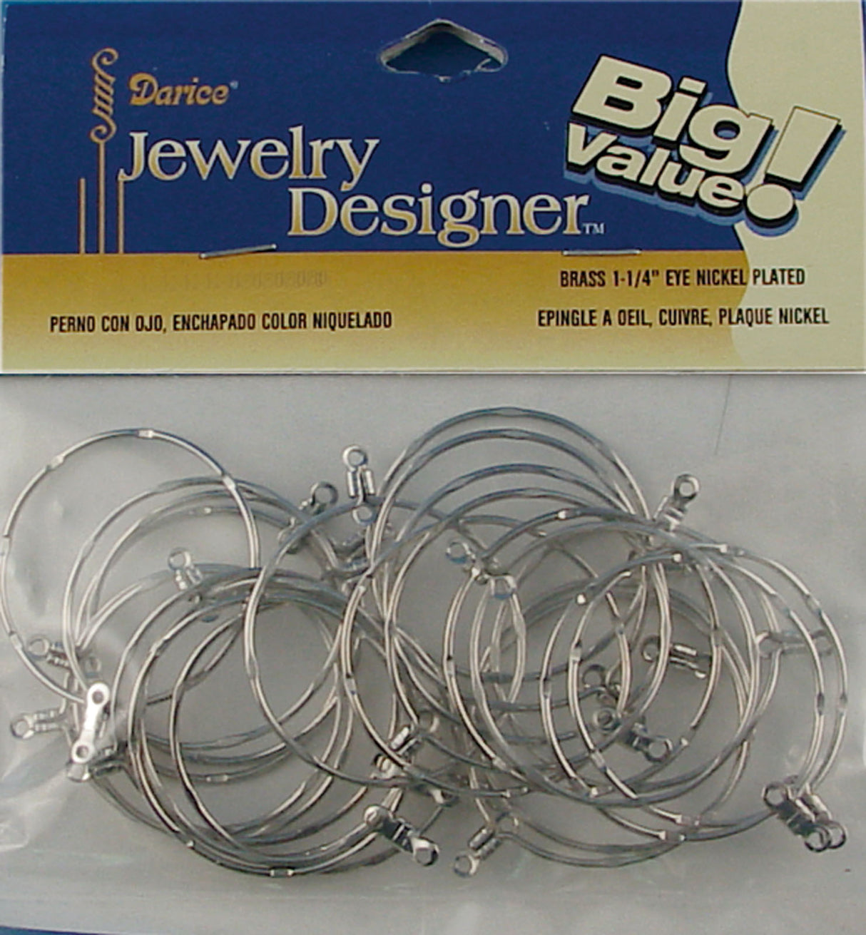 Darice • boucle d'oreille 32mm 4 argent