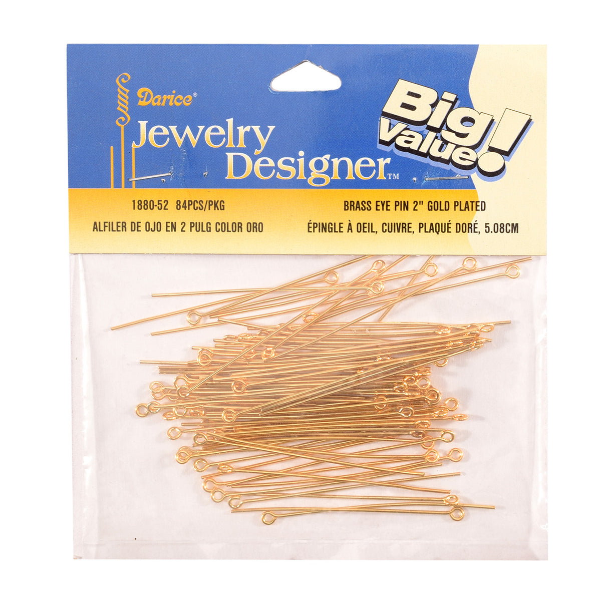 Darice • épingle à chaîne 5cm 72pcs or