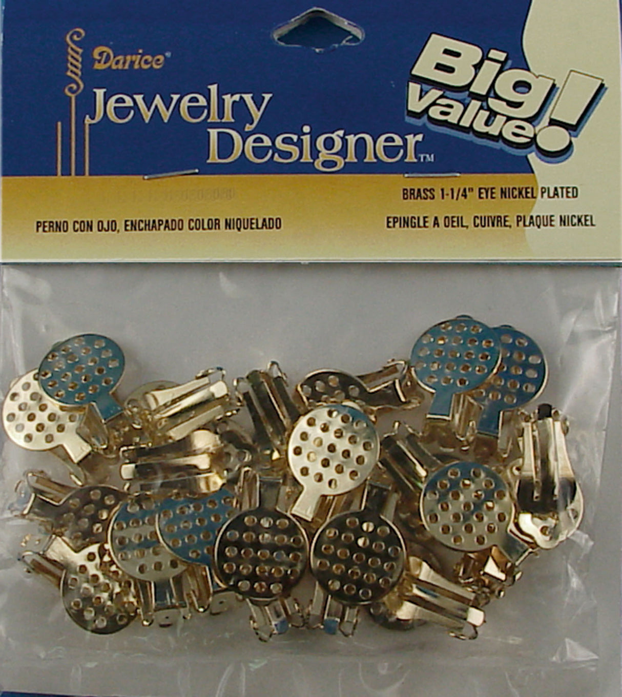 Darice • clips d'oreilles 14mm dorés