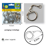 Vaessen creative • porte-clés 63mm argent 15pcs