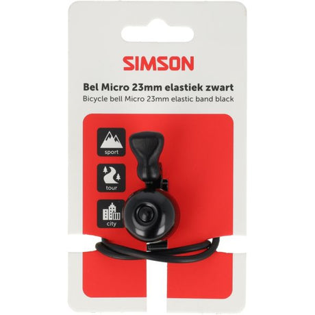 Rema tip top nederland b.v. simson fietsbel micro 23mm rubber elastiek bevestiging zwart