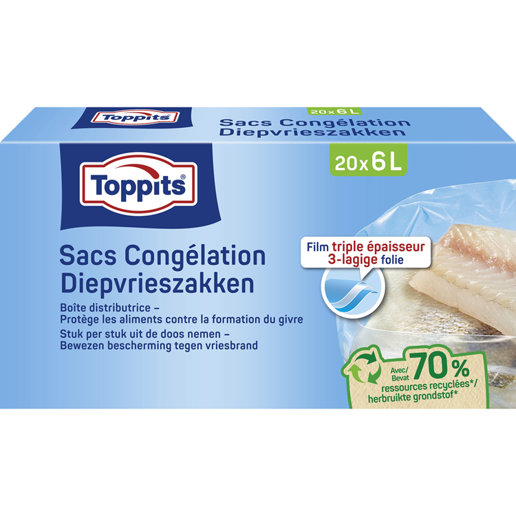 Sacs de congélation Toppits 6l 20 pièces