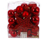 Edelman house of seasons décoration de sapin de Noël plastique rouge 40 pièces