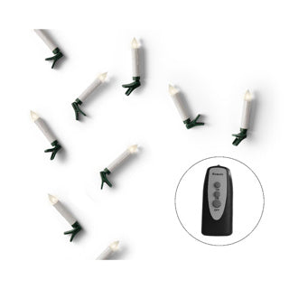 Bougie LED allumée fixe bo blanc chaud h.10cm d1.5cm | 2 pièces