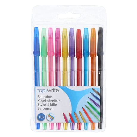 Stylo à bille couleurs arc-en-ciel, 10 pcs.