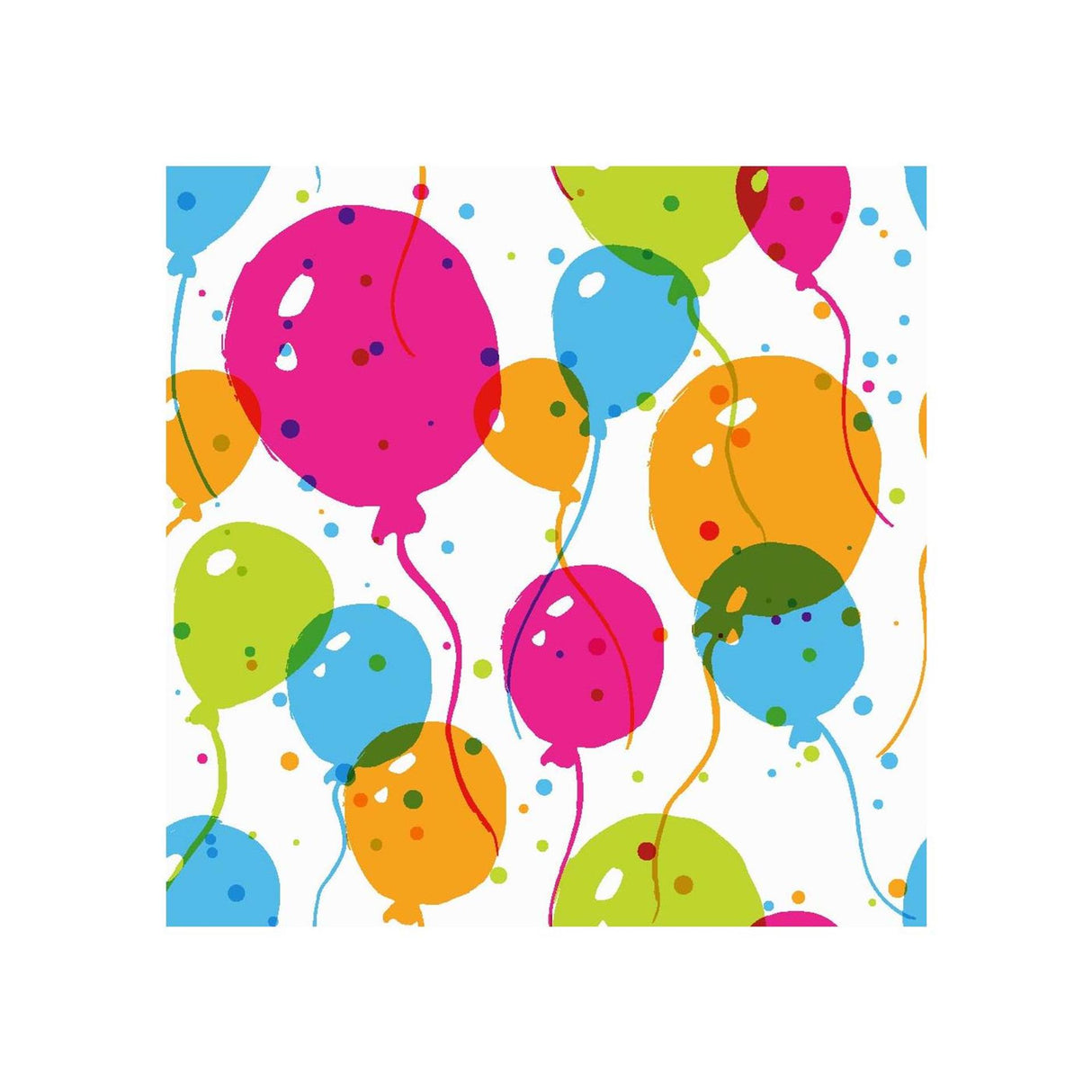 Serviettes ballons splash 33x33 cm | 4 pièces