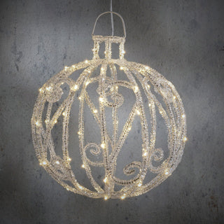 Lustre Edelman acrylique argent blanc chaud ip44 80 led minuterie - h32xd30cm