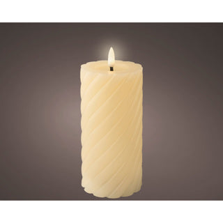 Kaemingk bougie LED cire constante intérieur crème h.17,3cm d.7,5cm