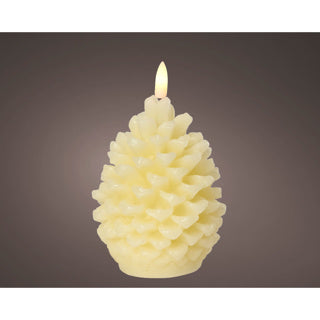 Kaemingk Bougie LED cire stable intérieur gris h.13,1cm d.8,5cm | 3 pièces