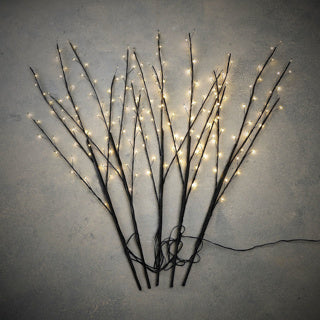 Branche Edelman led noir blanc chaud 200led ip44 5 pièces et timer - h90xd30cm