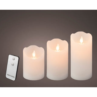 Kaemingk bougie ondulante led cire bo intérieur mix blanc h.15cm d.7.5cm