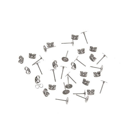 Vaessen creative • boucles d'oreilles clous 6mm 18pcs argent