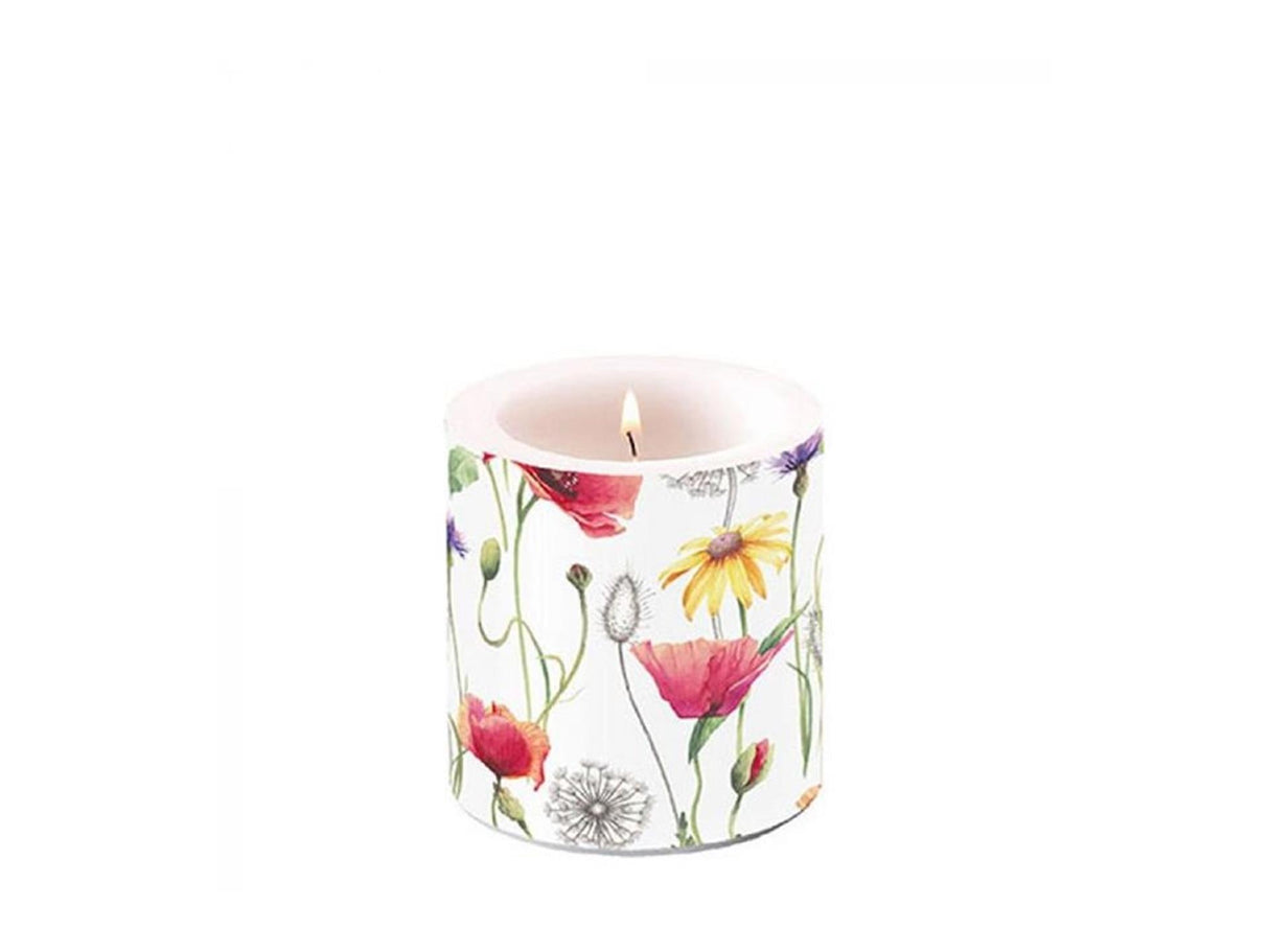 Bougie d'ambiance petite prairie de coquelicots