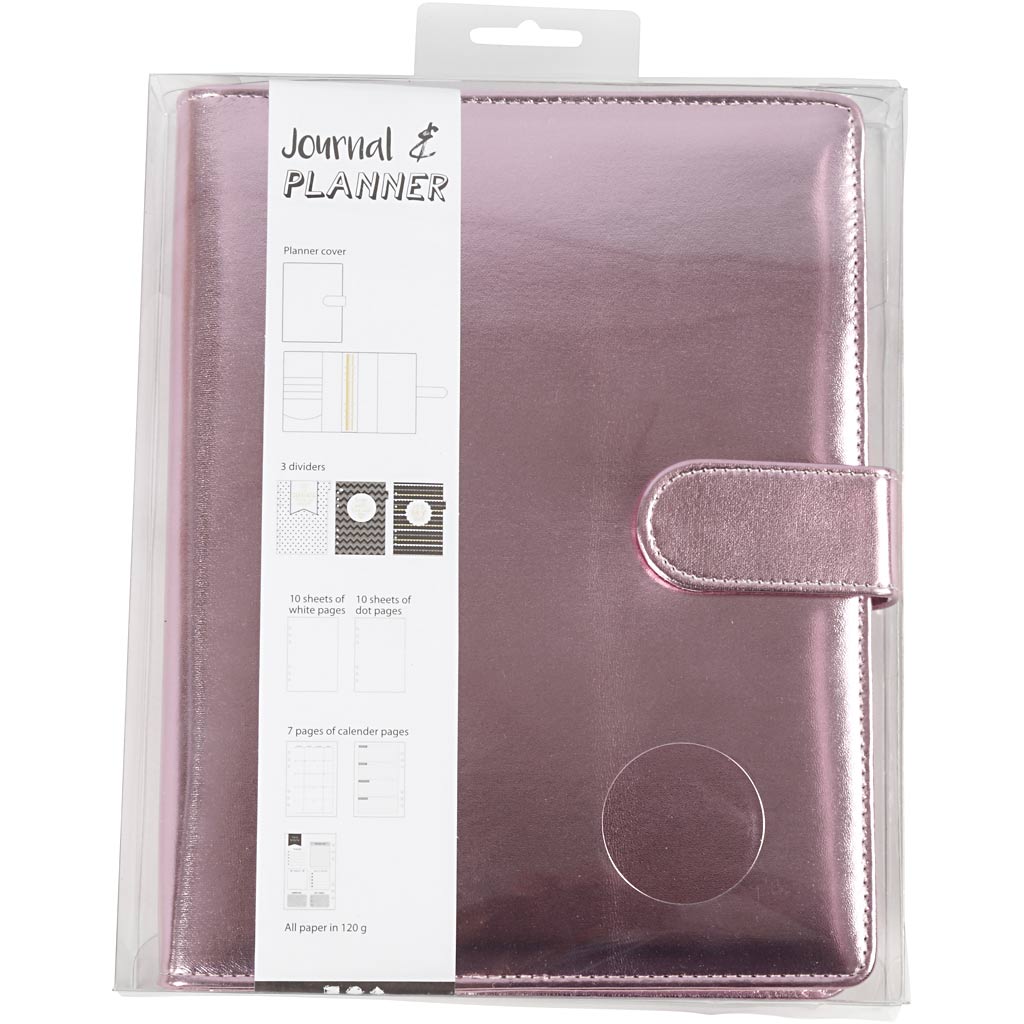 Creativ company planning bullet journal, dim. 19x23,5x4 cm, classeur à anneaux, rose, 1 pièce