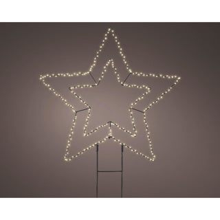 Piquet micro led étoile métal stable extérieur dia58cm x l.0,6cm
