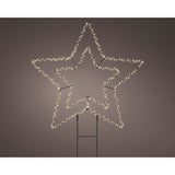 Piquet micro led étoile métal stable extérieur dia58cm x l.0,6cm