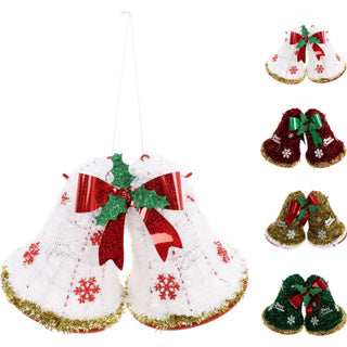 Cloche décoration de Noël 38cm 4ass d | 2 pièces