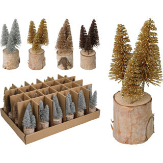 Déco sapin de Noël 15cm 4ass