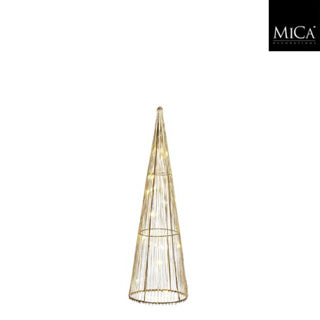 Edelman cône champagne 15 led à piles h40xd12cm