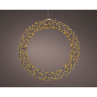 Kaemingk couronne de micro LED en métal stable longueur extérieure 7,5 cm x l.58 cm x h.58 cm