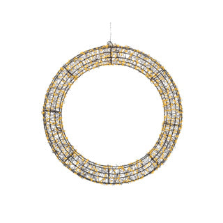 Kaemingk couronne de micro LED en métal stable longueur extérieure 7,5 cm x l.58 cm x h.58 cm