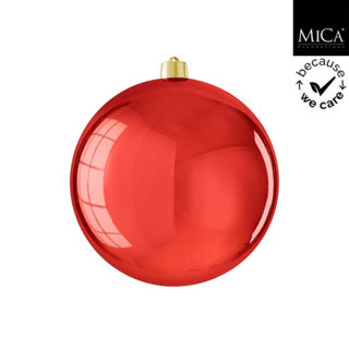Décorations en mica Boule de Noël incassable 25 cm rouge brillant