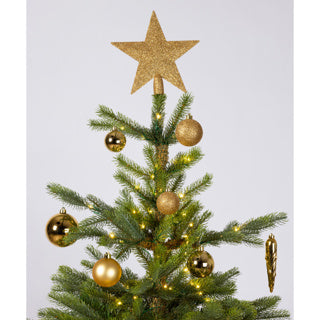 Decoris Boules de Noël en verre mat pailleté 33 pièces doré