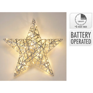 Pas d'étoile de feu 40cm avec LED argent | 3 pièces