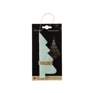 Decoris Pendentif de Noël Sapin de Noël papier vert 15cm