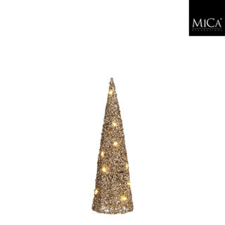 Edelman cône champagne 15 led à piles h40xd12cm