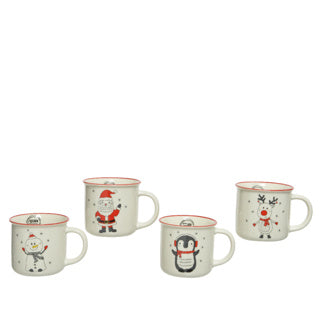 Mug Kaemingk porcelaine 4assl.12.5cm x l.11.5cm x h.10.5cm