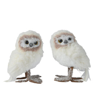 Fourrure artificielle hibou 2assl.11cm x l.8cm x h.16cm | 4 pièces