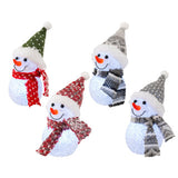 Tissu bonhomme de neige LED stable bo à l'intérieur 4ass dia6cm x h.16cm | 24 pièces