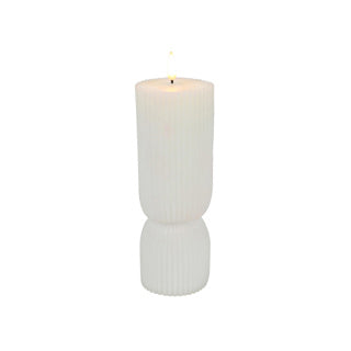 No brand bougie led nervurée blanc d7x20cm 2xaa excl. | 3 pièces